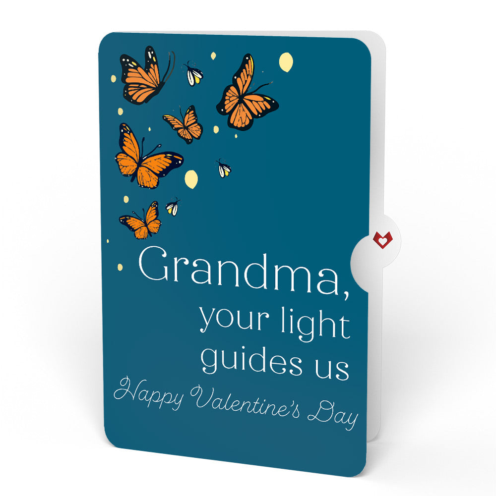Thinking of You Butterfly Jar Valentine Light-Up Pop-Up Card and Sentiment Set for Grandmother