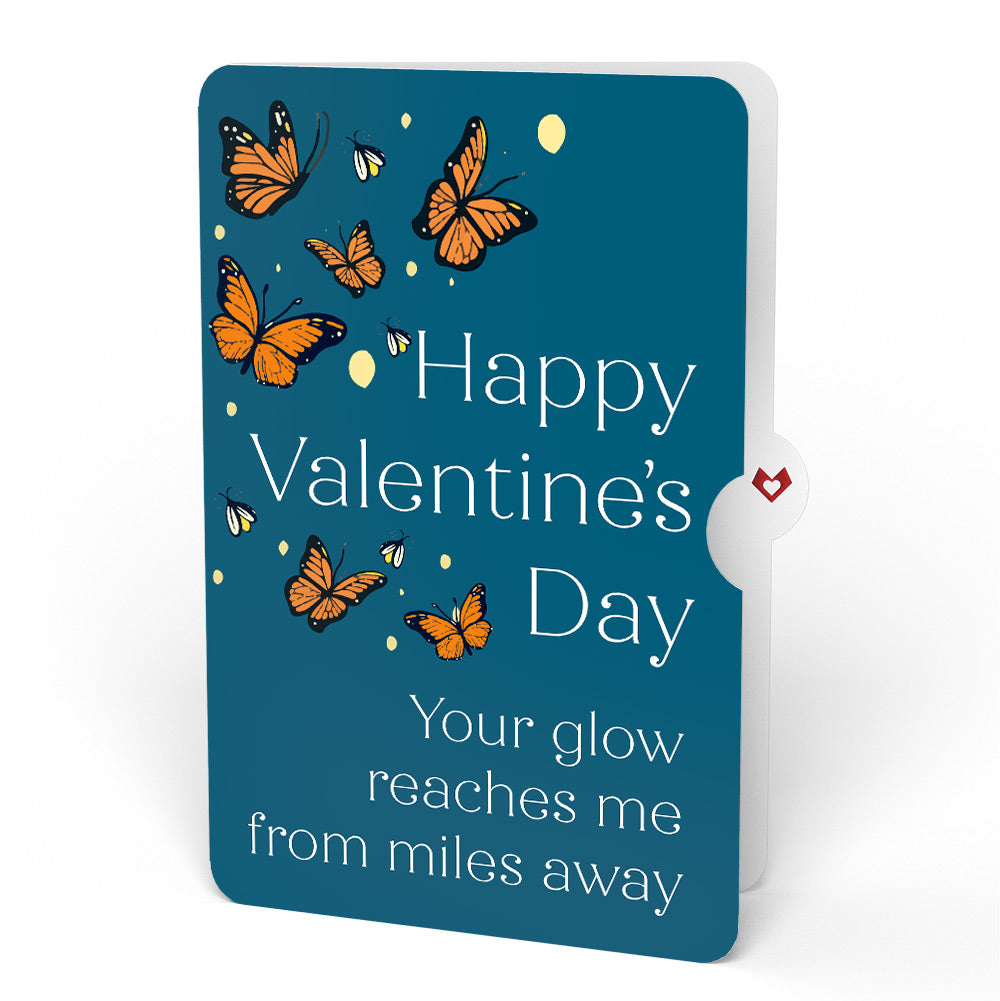 Thinking of You Butterfly Jar Valentine Light-Up Pop-Up Card and Monarch Butterflies Long Distance Relationship Sentiment Set