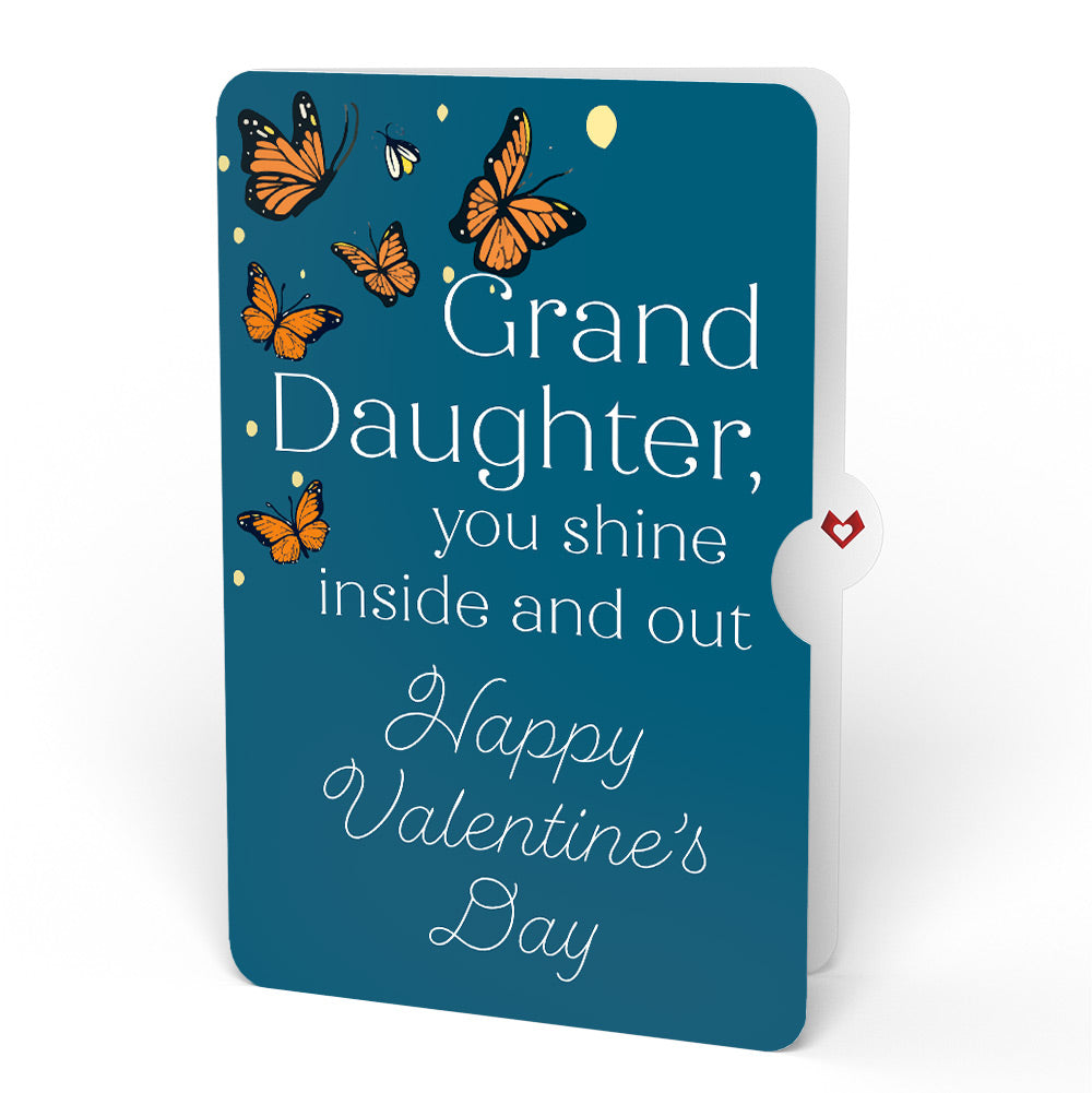 Thinking of You Butterfly Jar Valentine Light-Up Pop-Up Card and Sentiment Set for Granddaughter