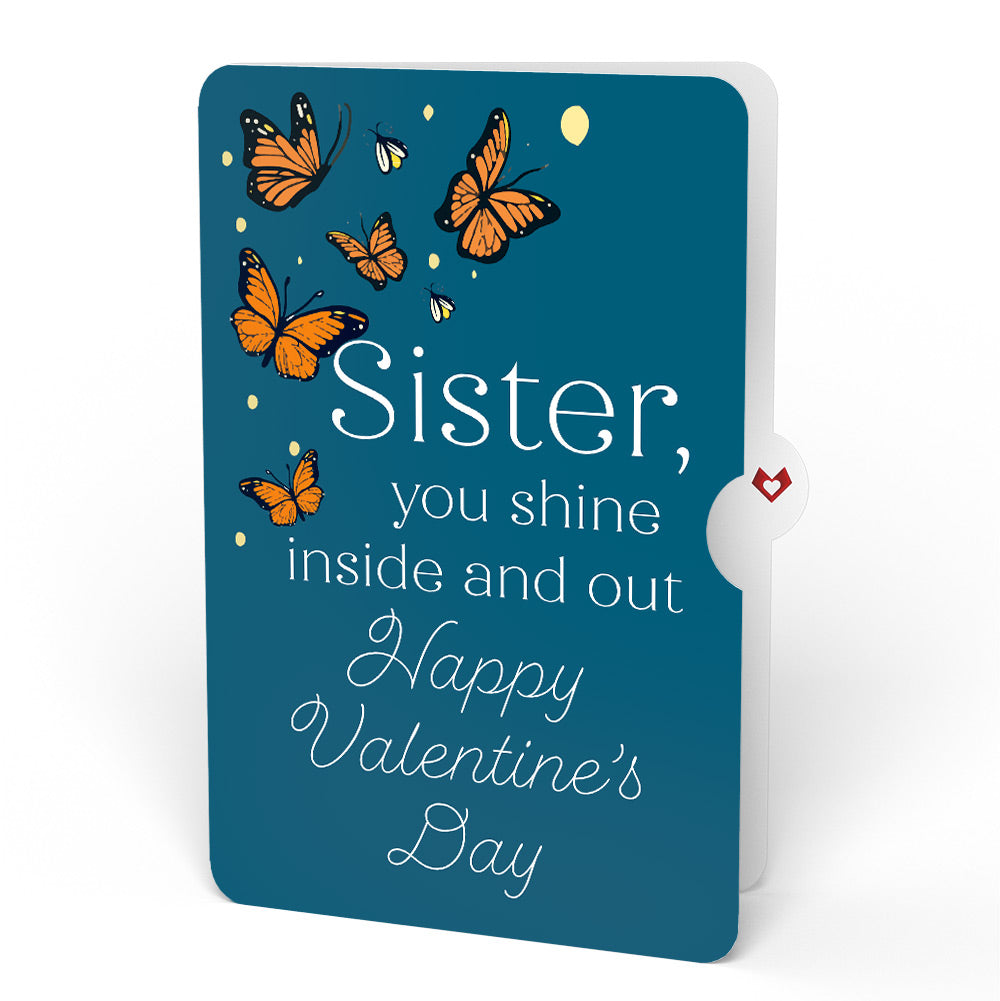 Thinking of You Butterfly Jar Valentine Light-Up Pop-Up Card and Sentiment Set for Sister