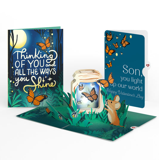 Thinking of You Butterfly Jar Valentine Light-Up Pop-Up Card and Sentiment Set for Son