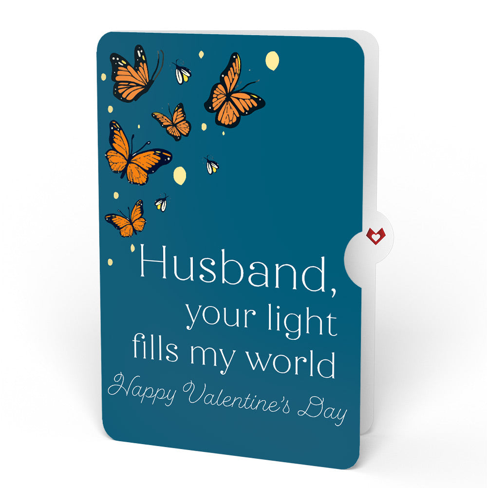 Thinking of You Butterfly Jar Valentine Light-Up Pop-Up Card and Sentiment Set for Husband