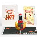 You’re So Hot - Hot Sauce Valentine Pop-Up Card and Sentiment Set for Husband