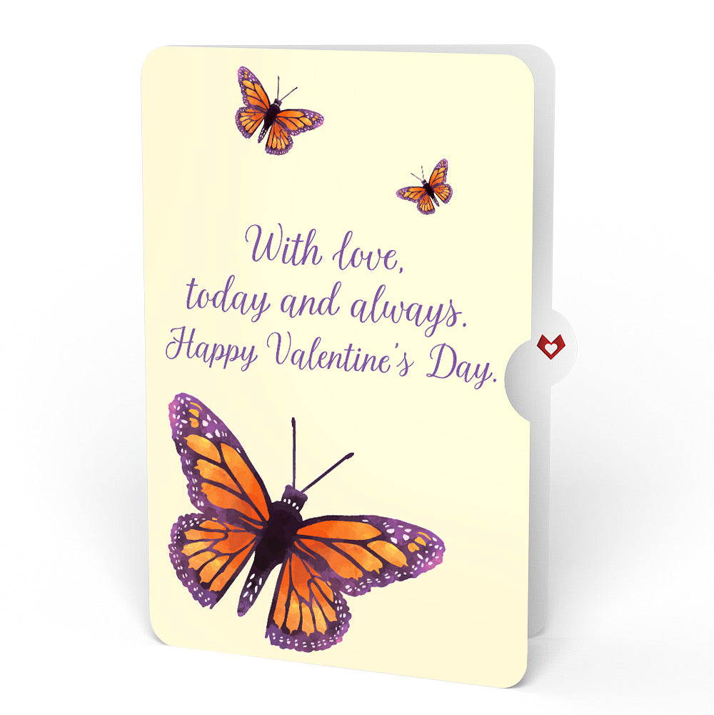 Monarch Butterfly Valentine Pop-Up Card and Butterfly Kisses Sentiment Set