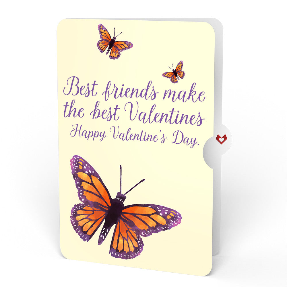 Monarch Butterfly Valentine Pop-Up Card and Sentiment Set for Best friend