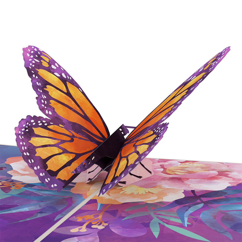Monarch Butterfly Valentine Pop-Up Card and Sentiment Set for Granddaughter