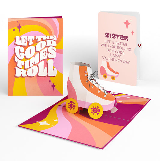 Let the Good Times Roll Roller Skate Valentine Pop-Up Card and Sentiment Set for Sister