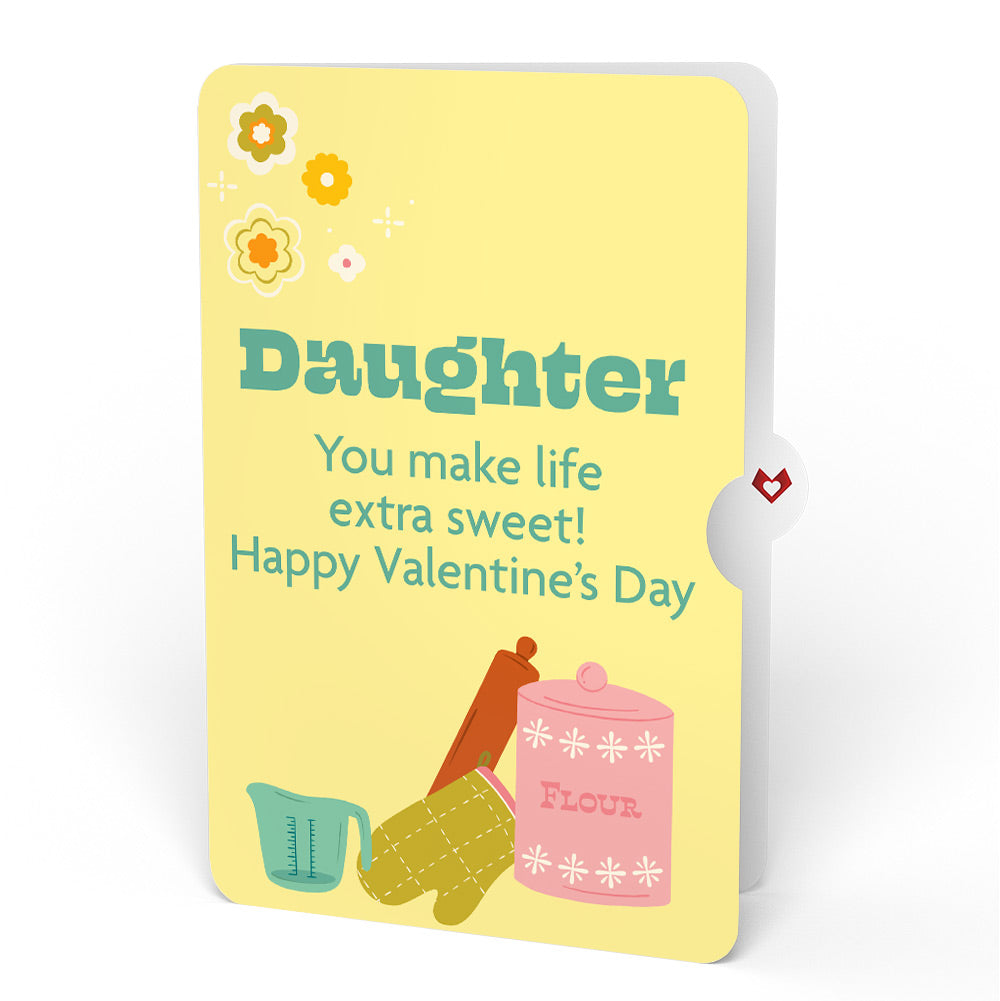 You Bake the World a Better Place Valentine Pop-Up Card and Sentiment Set for Daughter