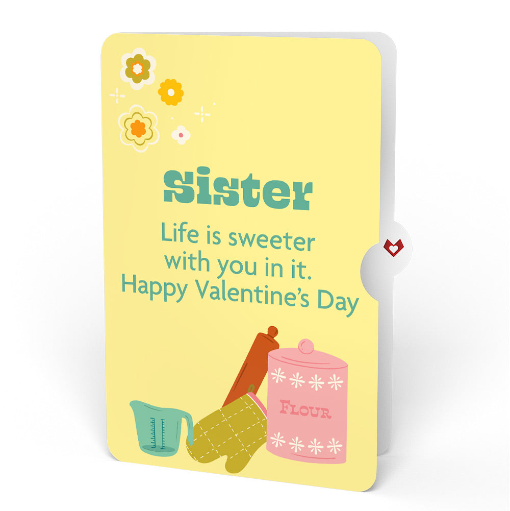 You Bake the World a Better Place Valentine Pop-Up Card and Sentiment Set for Sister
