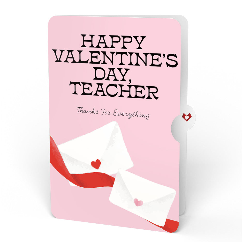 French Love Dog Valentine Plushpop Card and Sentiment Set for Teacher