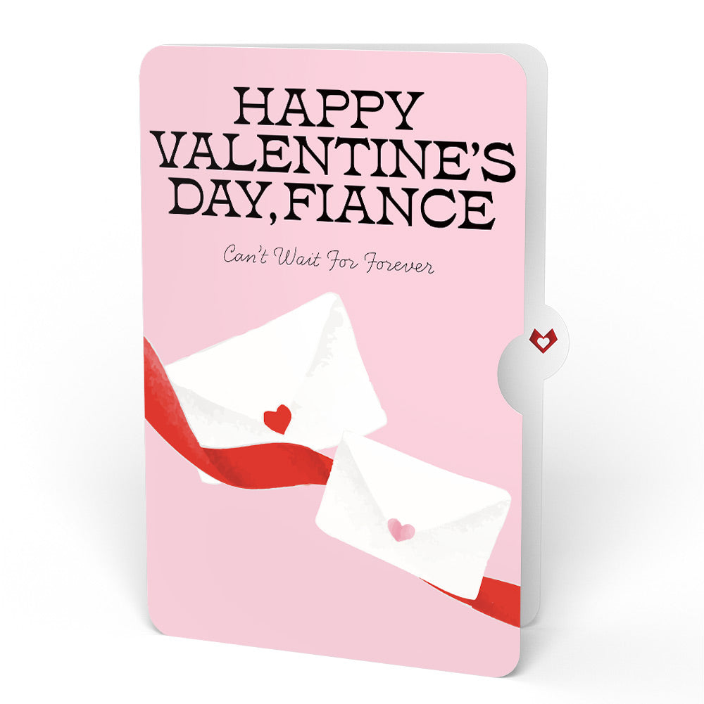 French Love Dog Valentine Plushpop Card and Sentiment Set for Fiancé