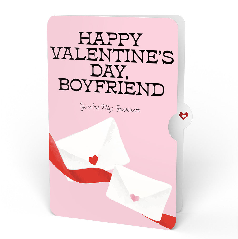 French Love Dog Valentine Plushpop Card and Sentiment Set for Boyfriend