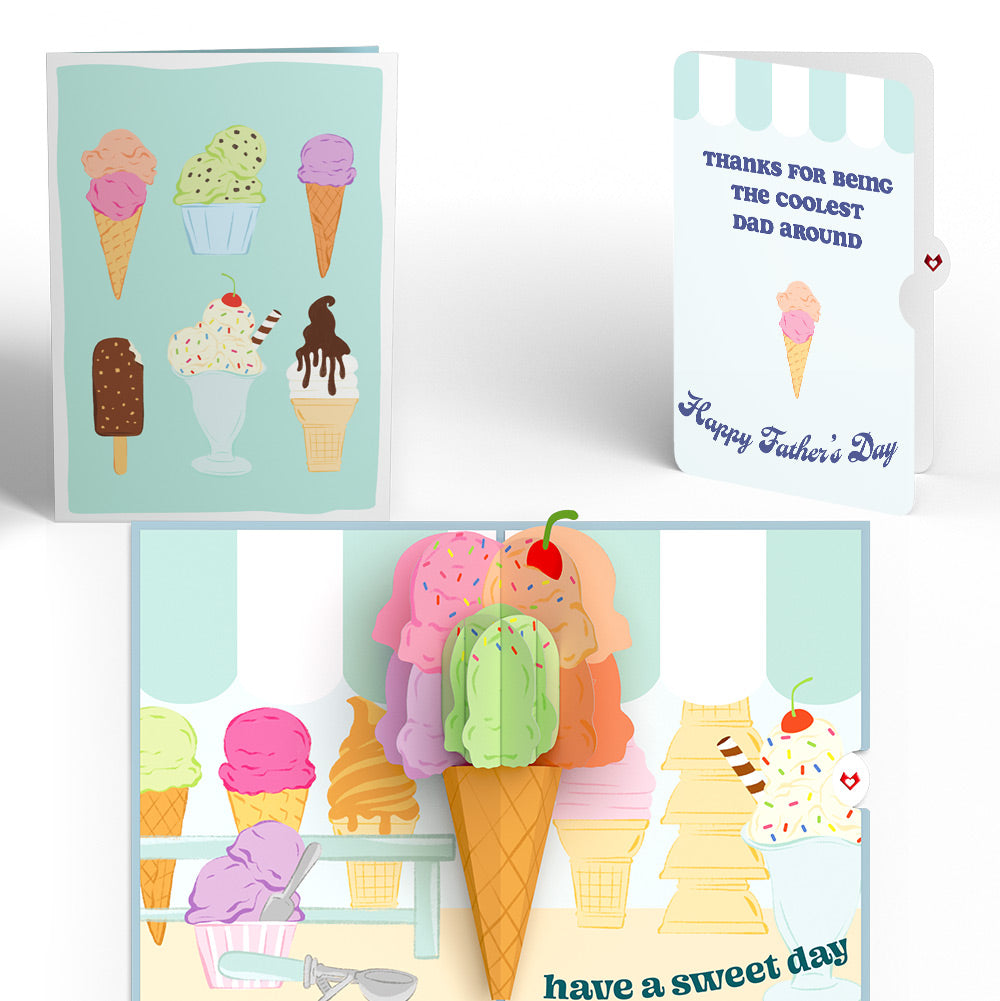 Sweet Day Ice Cream Father’s Day Pop-Up Card and Sentiment Set for Dad