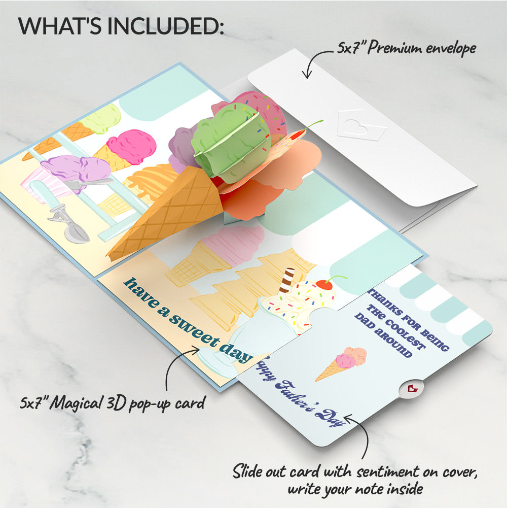 Sweet Day Ice Cream Father’s Day Pop-Up Card and Sentiment Set for Dad