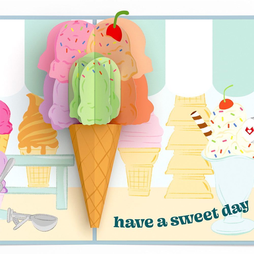 Sweet Day Ice Cream Valentine Pop-Up Card and Sentiment Set
