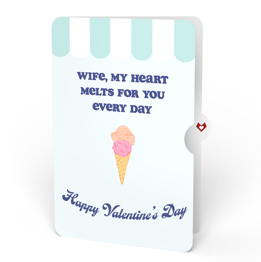 Sweet Day Ice Cream Valentine Pop-Up Card and Sentiment Set for Wife