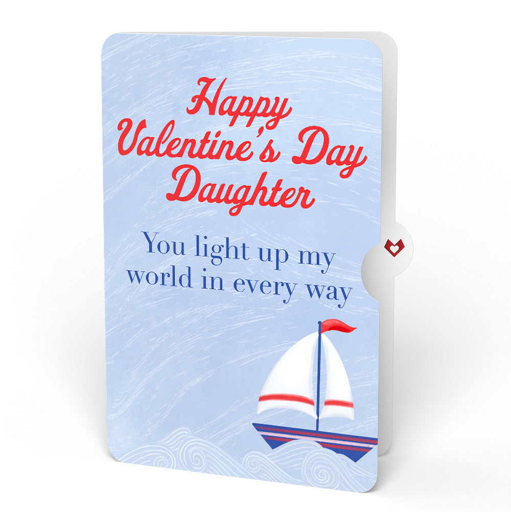 Light of My Life Valentine Light-Up Pop-Up Card and Sentiment Set for Daughter