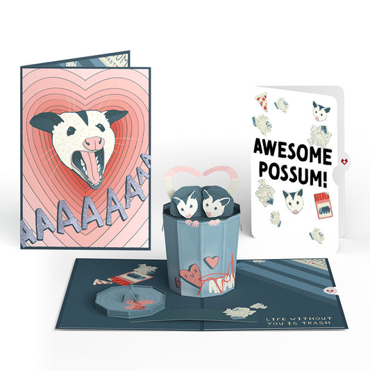 Life Without You Is Trash Possums Pop-Up Card and Sentiment Set