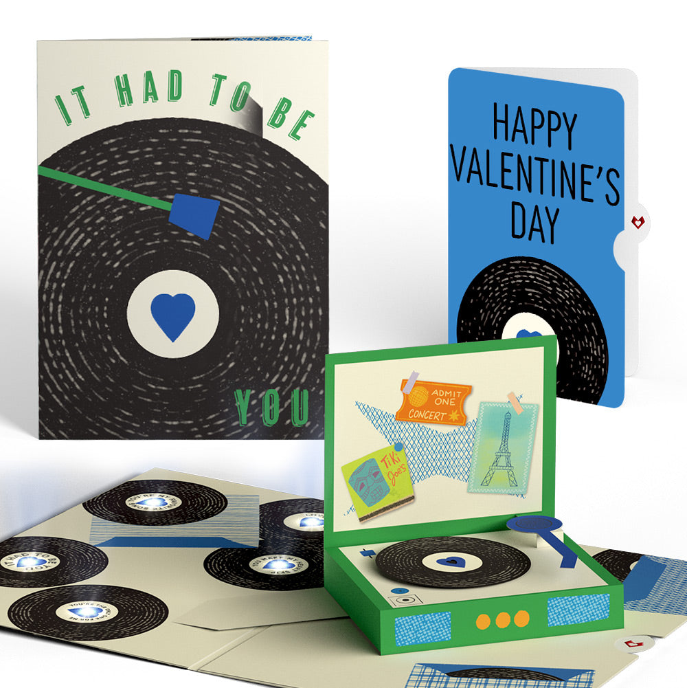 It Had to Be You Valentine Music and Light Pop-Up Card and Our Vinyl Track Sentiment Set