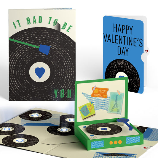 It Had to Be You Valentine Music and Light Pop-Up Card and Our Vinyl Track Sentiment Set