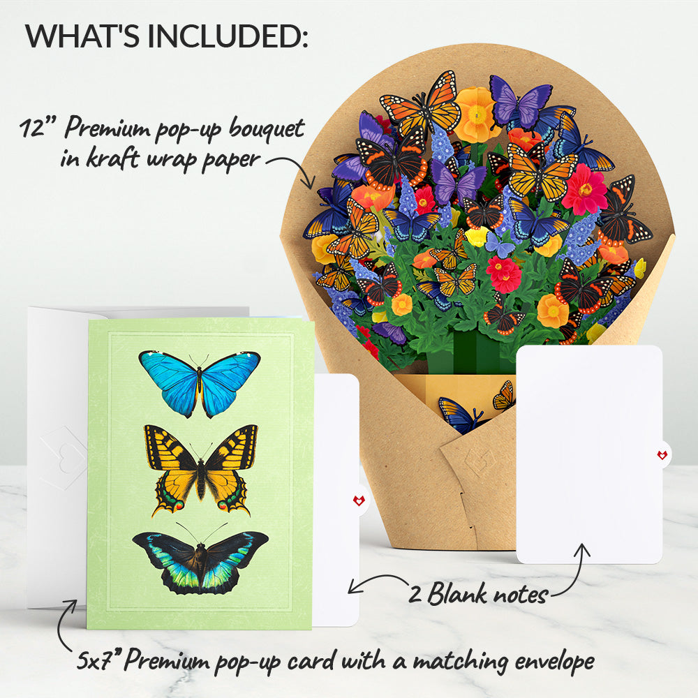 Brilliant Butterfly Pop-Up Card and Bouquet Bundle