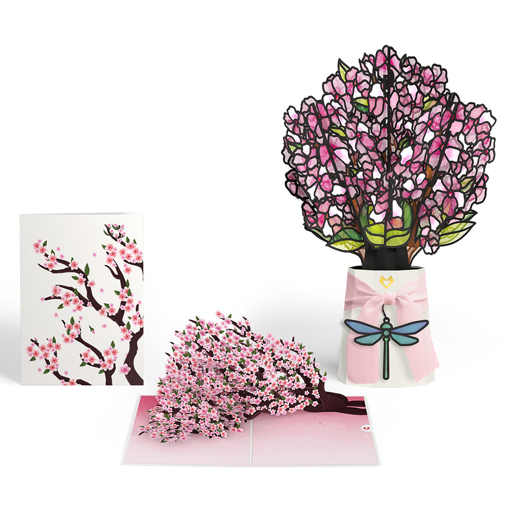 Cherry Blossom Branches Pop-Up Card and Suncatcher Bouquet Bundle