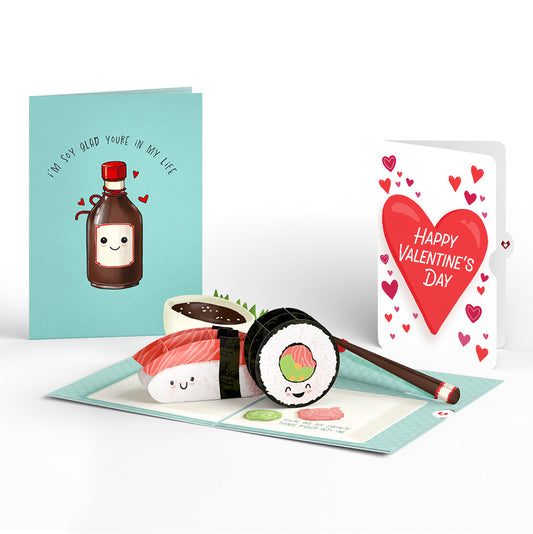 Soy Glad You're in My Life Sushi Valentine Pop-Up Card and Big Sweet Heart Sentiment Set