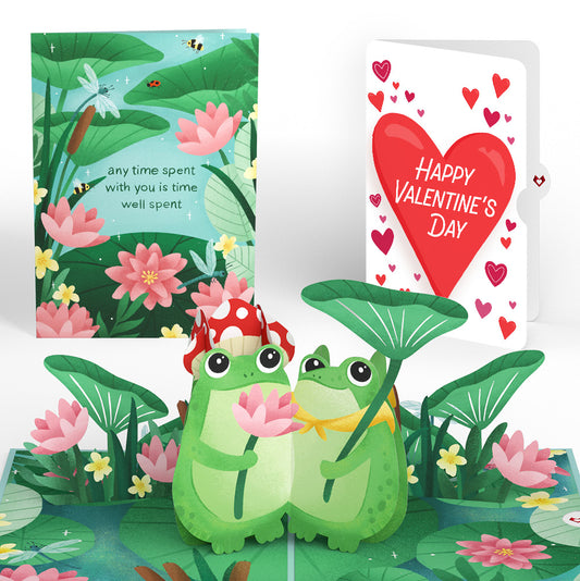 Time Well Spent Frogs Valentine Pop-Up Card and Big Sweet Heart Sentiment Set