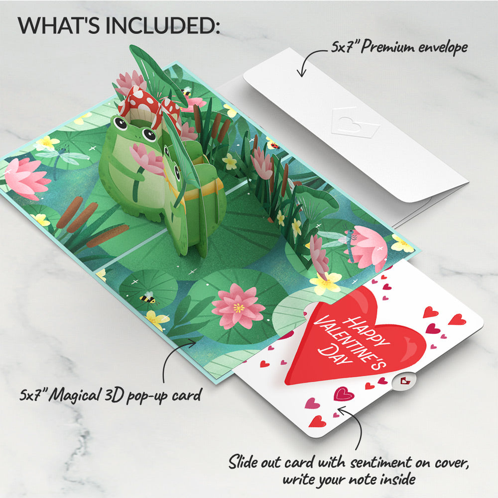 Time Well Spent Frogs Valentine Pop-Up Card and Big Sweet Heart Sentiment Set
