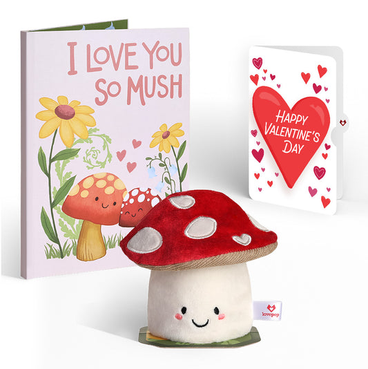 'Love You So Mush' Valentine Plushpop Card Card and Big Sweet Heart Sentiment Set