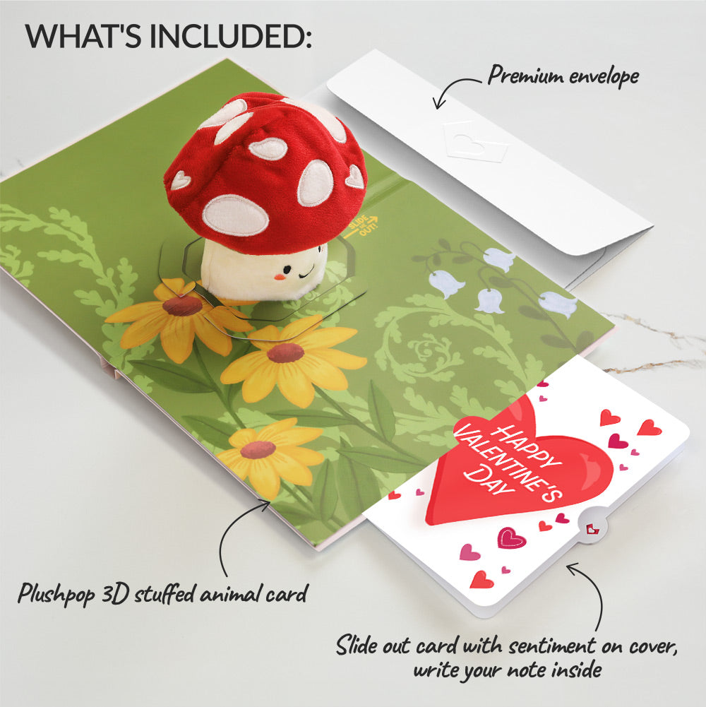 'Love You So Mush' Valentine Plushpop Card Card and Big Sweet Heart Sentiment Set