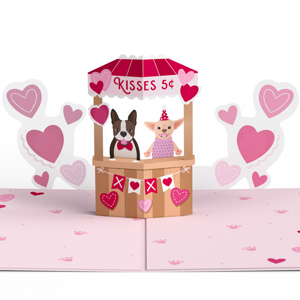 Love You Furever Dog Kisses Valentine Pop-Up Card and Big Sweet Heart Sentiment Set