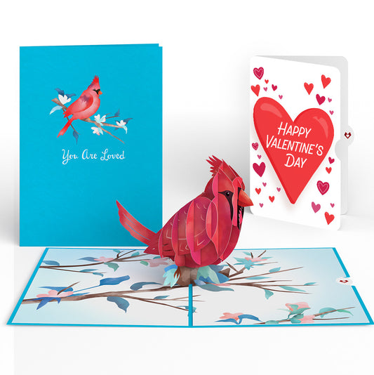 Love Cardinal Valentine Pop-Up Card and Big Sweet Heart Sentiment Set