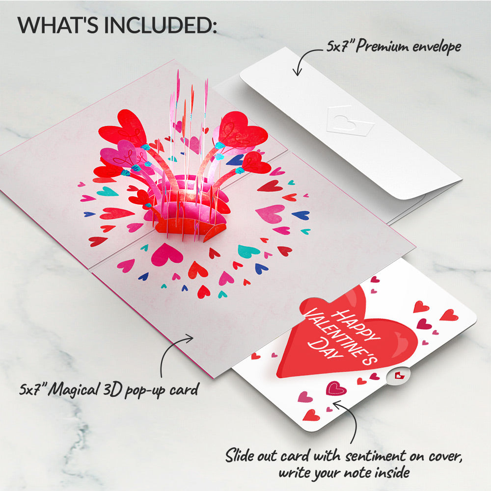 You Light Up My Life Valentine Light-Up Pop-Up Card and Big Sweet Heart Sentiment Set