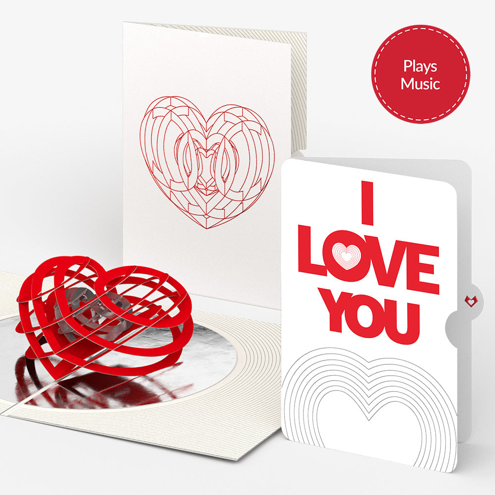 OK Go: Love Music Pop-Up Card - Limited Edition and Heart Message Love Sentiment Set