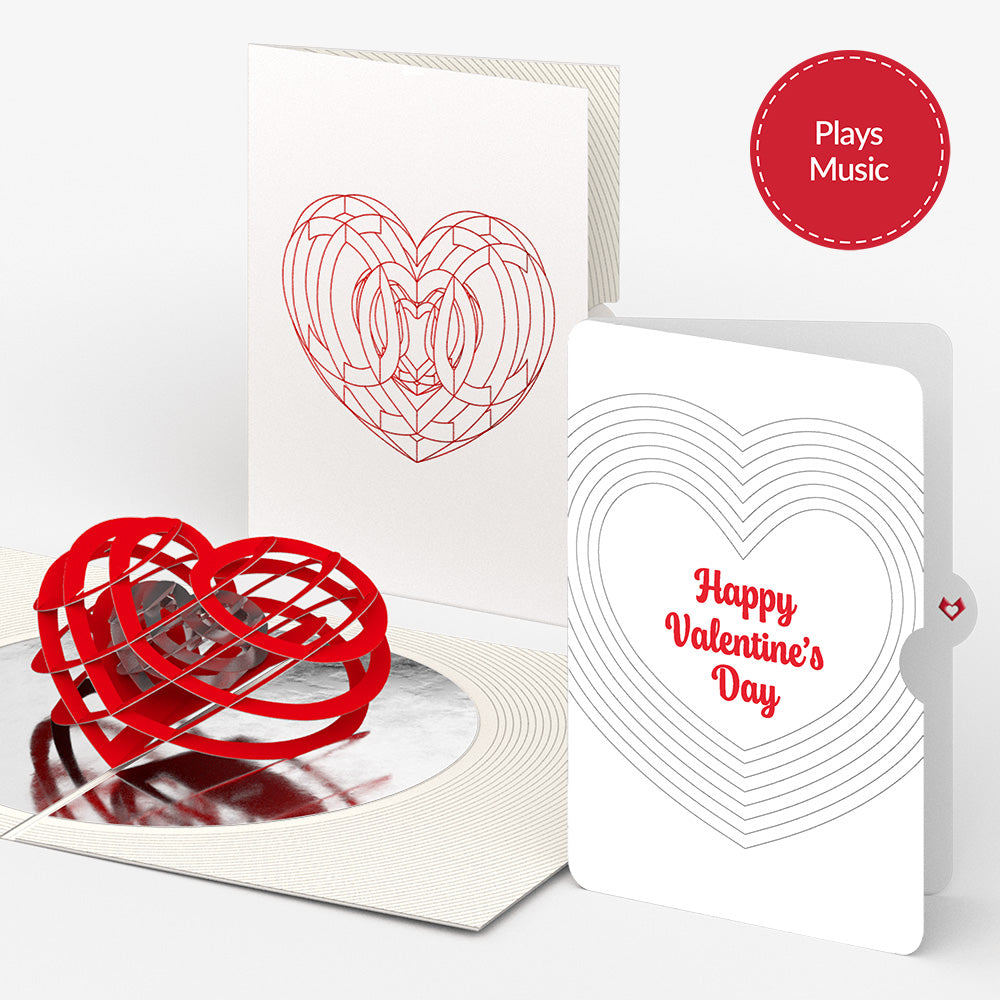 OK Go: Love Music Pop-Up Card - Limited Edition and Layered Heart Valentine’s Day Sentiment Set