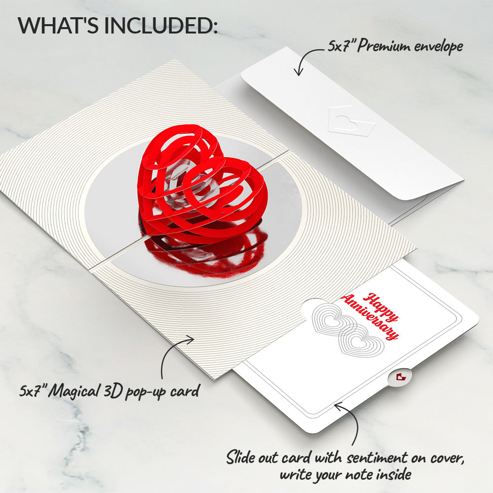 OK Go: Love Music Pop-Up Card - Limited Edition and Connected Hearts Anniversary Sentiment Set