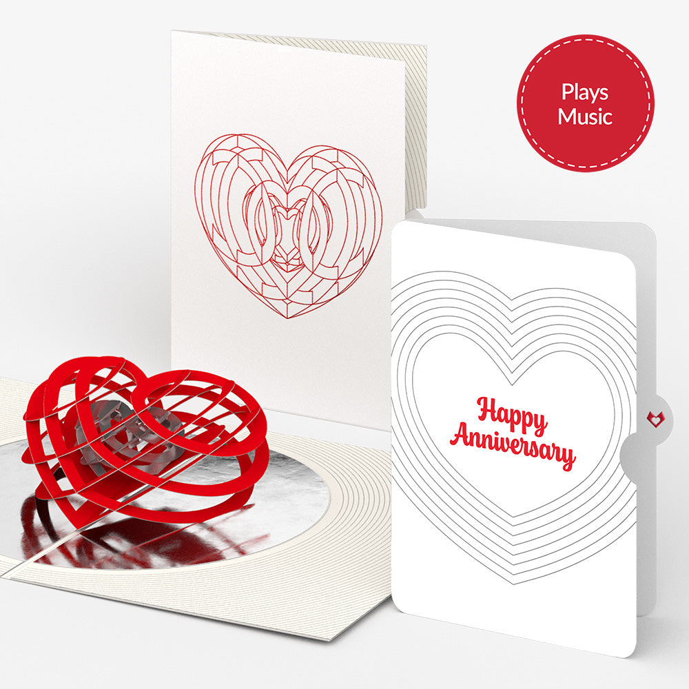 OK Go: Love Music Pop-Up Card - Limited Edition and Layered Heart Anniversary Sentiment Set