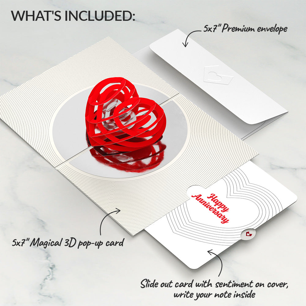 OK Go: Love Music Pop-Up Card - Limited Edition and Layered Heart Anniversary Sentiment Set
