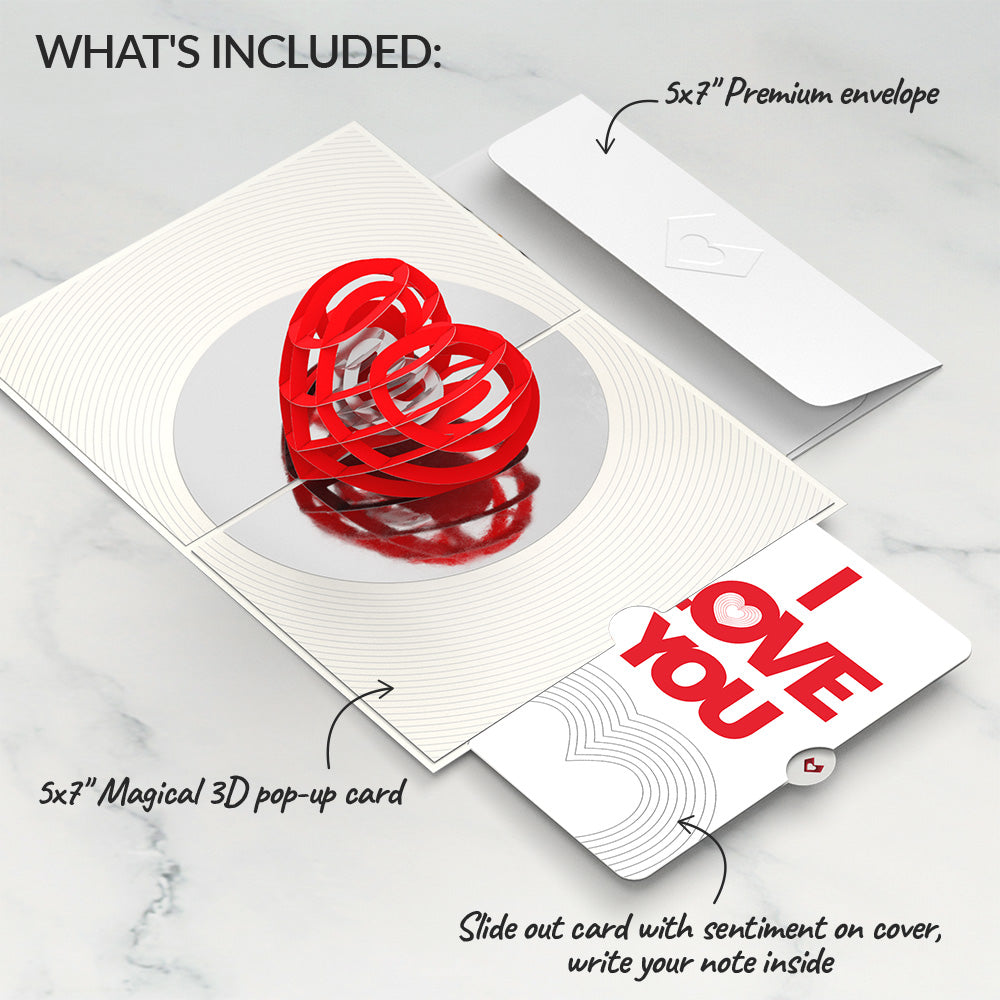 OK Go: Love Pop-Up Card and Heart Message Love Sentiment Set
