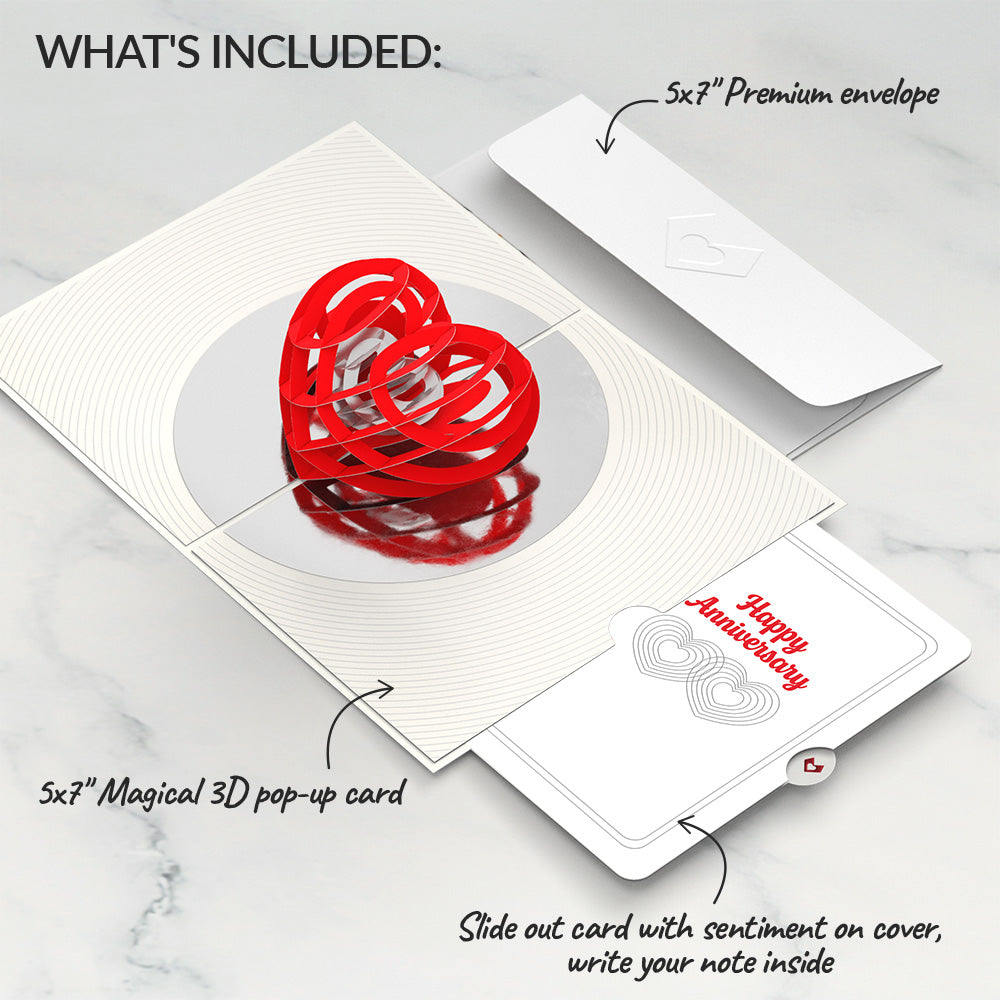 OK Go: Love Pop-Up Card and Connected Hearts Anniversary Sentiment Set