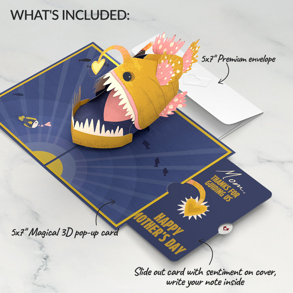 You Are My Sunshine Anglerfish Mother's Day Pop-Up Card and Sentiment Set for Mom