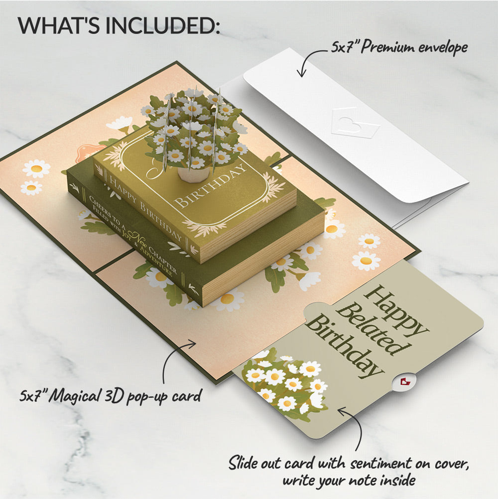 Cheers to a New Chapter Belated Birthday Pop-Up Card and Sentiment Set