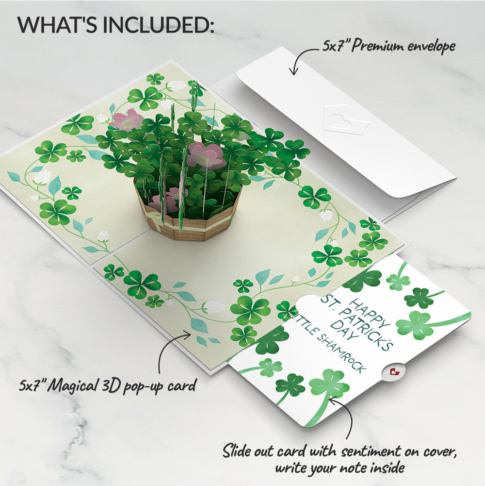 Shamrock Basket St. Patrick’s Day Pop-Up Card and Sentiment Set