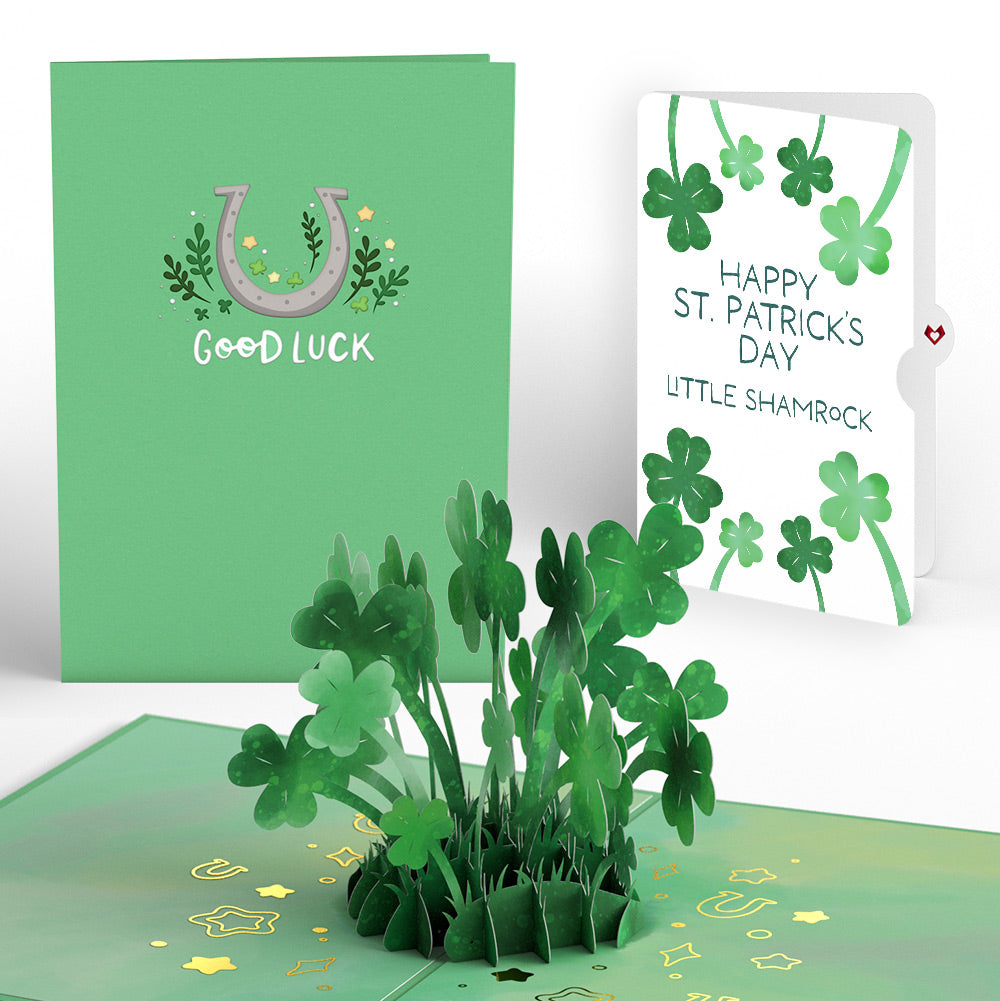 Saint Patrick's Day Lucky Clover Pop-Up Card and Sentiment Set