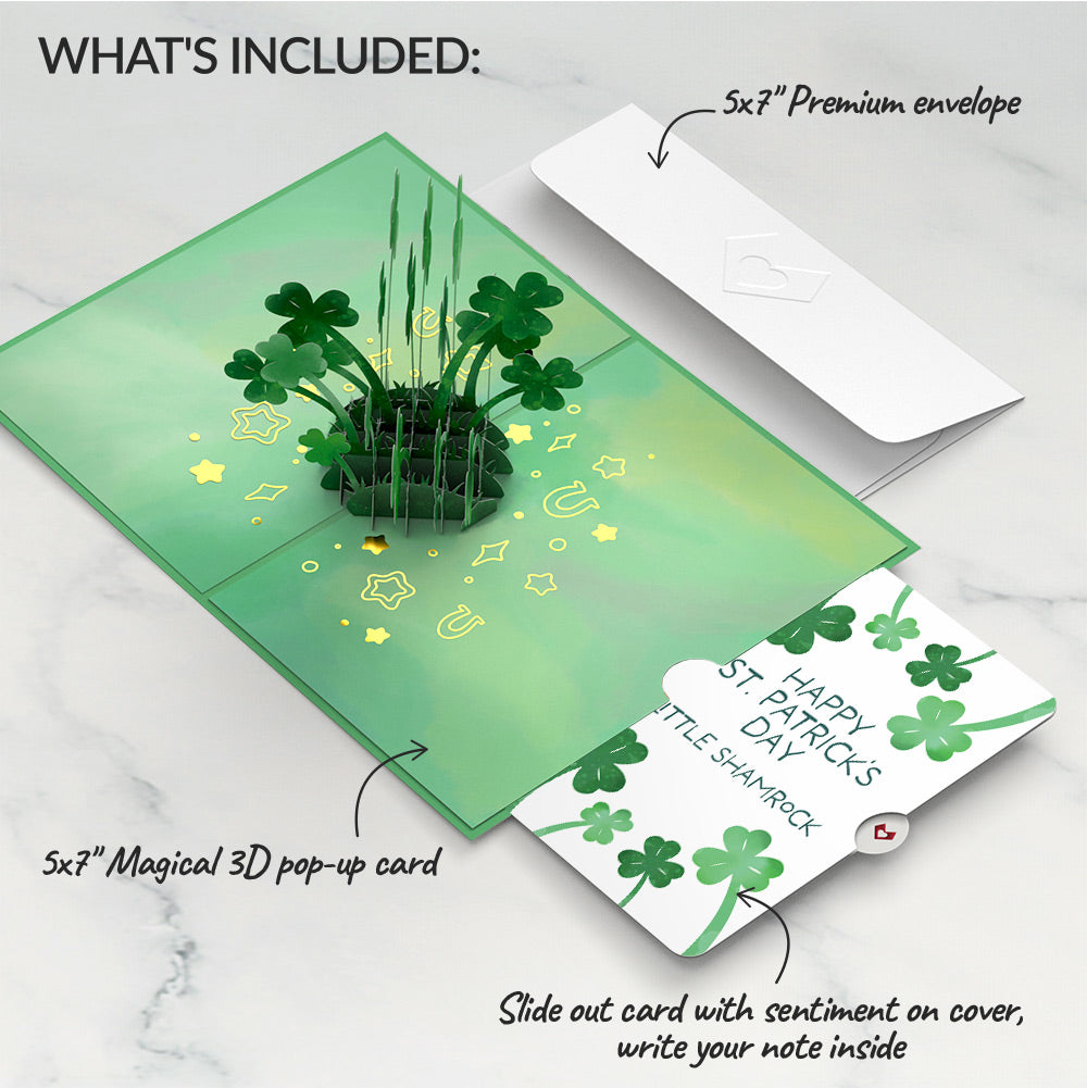 Saint Patrick's Day Lucky Clover Pop-Up Card and Sentiment Set