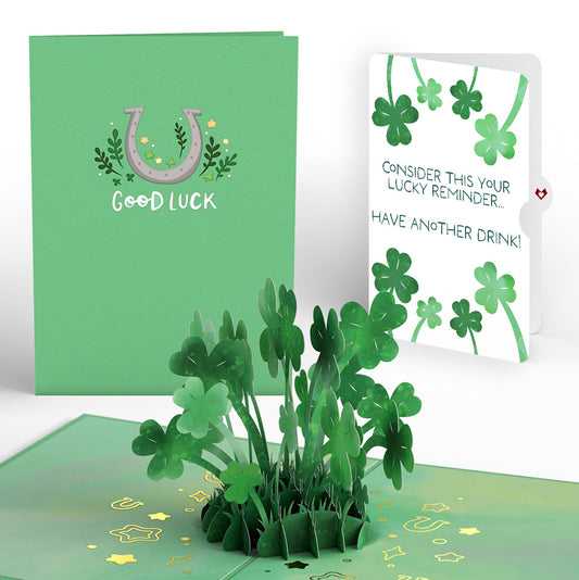 Saint Patrick's Day Lucky Clover Pop-Up Card and Shamrock Cheers Sentiment Set