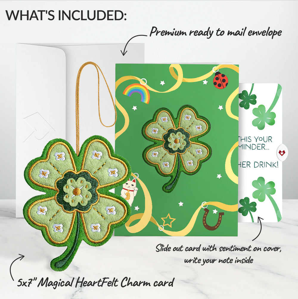 Lucky Clover St. Patrick’s Day Heartfelt Charm Card™ and Shamrock Cheers Sentiment Set