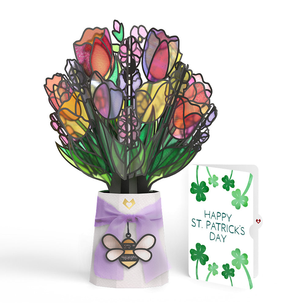 Vibrant Tulip St. Patrick’s Day Suncatcher Bouquet and Sentiment Set