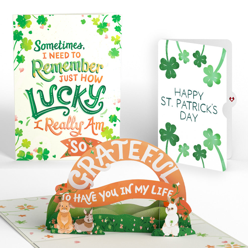 How Lucky I Am St. Patrick’s Day Pop-Up Card and Shamrock Sprigs Sentiment Set